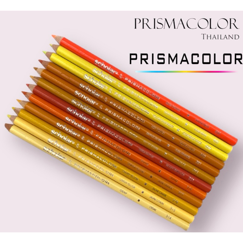 ดินสอสี Prismacolor Scholar (สีเหลือง ส้ม) แยกแท่ง | รุ่นเริ่มต้น สีสด นุ่มลื่น ไส้แข็งแรง เกลี่ยง่าย