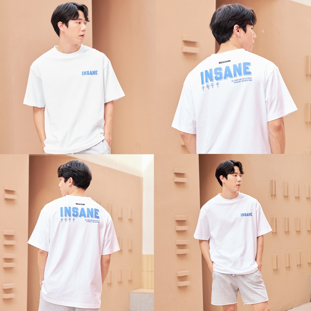 Hype It - Insane T-Shirt เสื้อยืดแขนสั้นทรง Oversized แบรนด์ Hype It  (คอไม่กว้าง ทรงไหล่ตก)