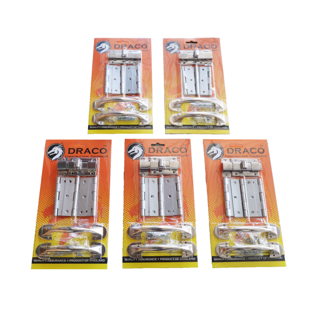 ชุดอุปกรณ์ เหล็ก ติดประตู 13-3.5" (รุ่นแผง) ประตูห้องน้ำชุดรวม ( ชุด กลอน บานพับ มือจับ ) พร้อมสกรู