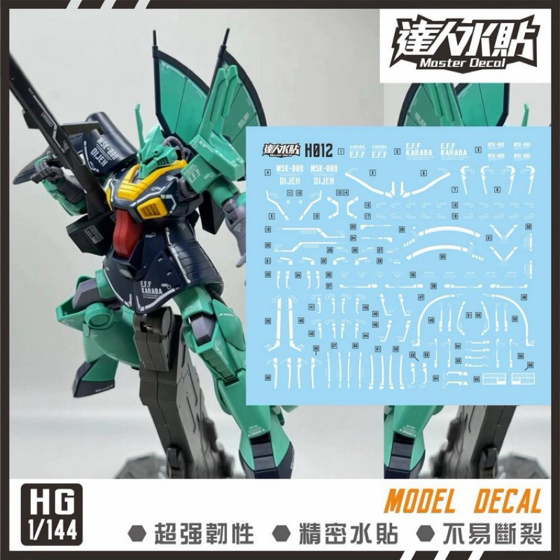 🟩ดีคอลน้ำ DL 012 HGUC DECAL HG Dijeh เรืองแสงแบล็คไลท์