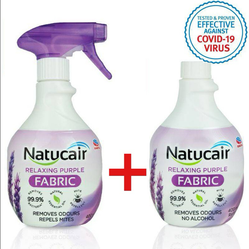 แพคคู่ Natucair สเปรย์กำจัดไรฝุ่น ป้องกันและกำจัดไรฝุ่นบนผ้า ขนาด 400 มล.x2