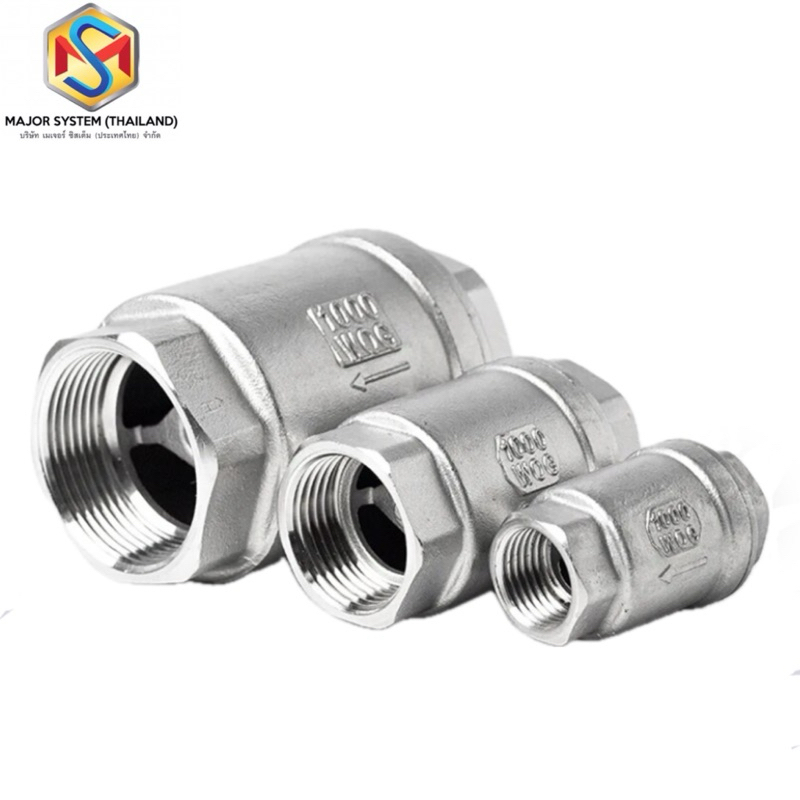 เช็ควาล์วสแตนเลส Stainless 304 Check Valve วาล์วกันกลับสแตนเลส เช็ควาล์วลมสแตนเลส เช็ควาล์วน้ำสแตนเลส Spring Check Valve