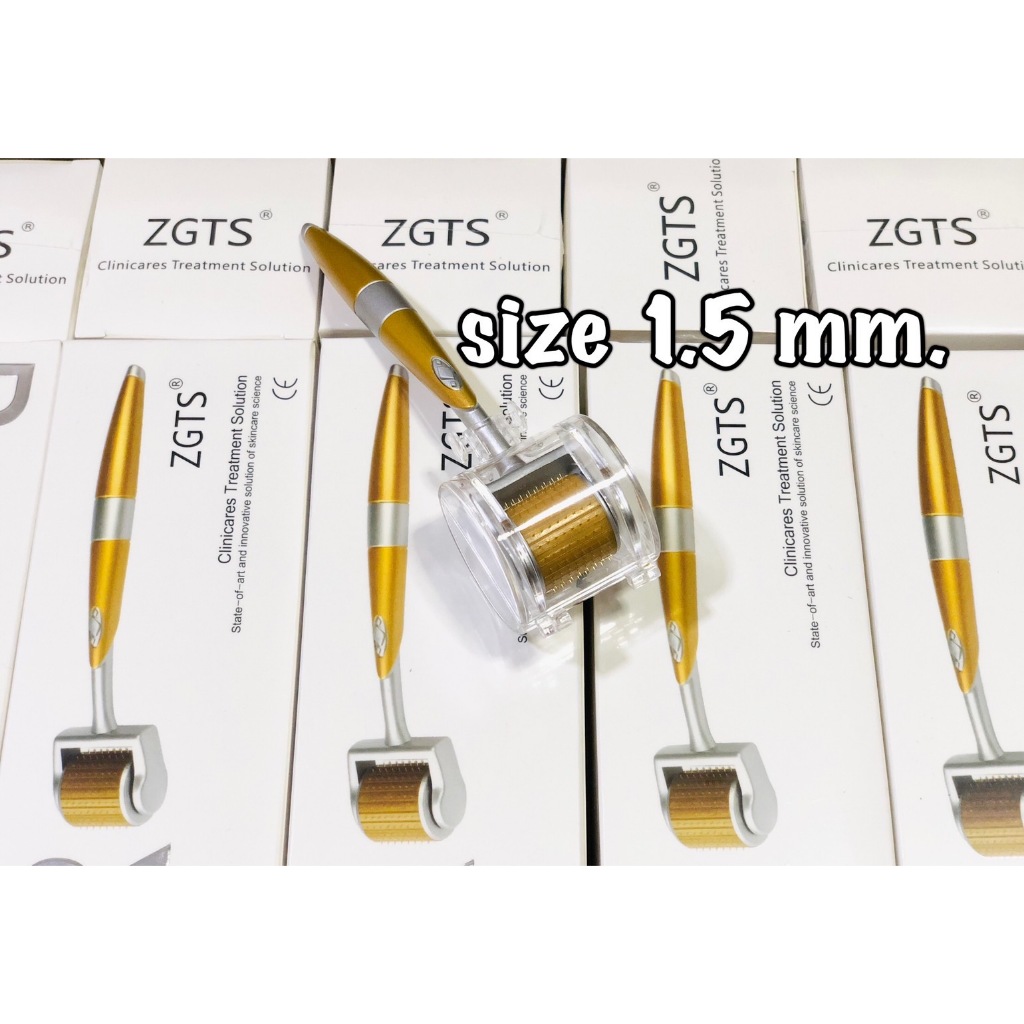 (พร้อมส่งจากไทย) เข็มกลิ้ง ZGTS (Gold) ขนาด 1.5 mm สำหรับรักษาหลุมสิว ฝ้า ริ้วรอย รูขุมขนกว้าง