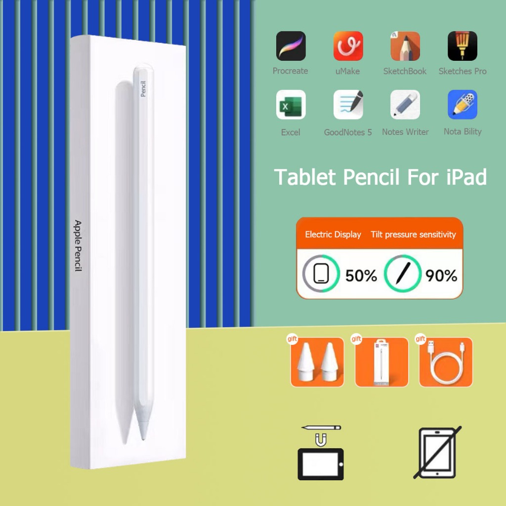 stylus pen ipad แม่เหล็ก อัจฉริยะ วาดรูป เขียนจอ air3 2019 gen6/7 MINI5/6 PRO11/12.9 2018/20/21 tablet pencil ปากกาไอแพด