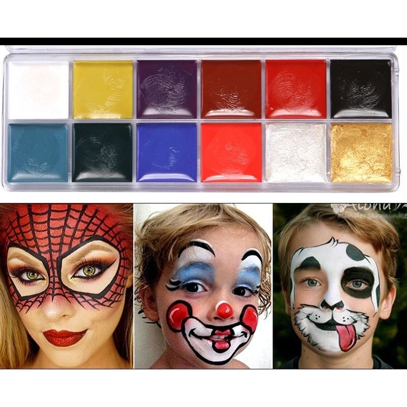 สีเพ้นท์หน้า เพ้นท์ตัว ธรรดาและเรืองแสง แต่งหน้าฮาโลวีนปาร์ตี้ พร้อมส่งจ้า