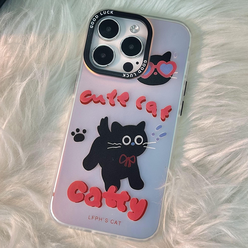 เคส VIVOY1S/Y91C/Y91I Case เคสโทรศัพท์มือถือ ผิวด้าน ลายการ์ตูนแมวน่ารัก ไล่โทนสี ป้องกันเลนส์ แบบแข