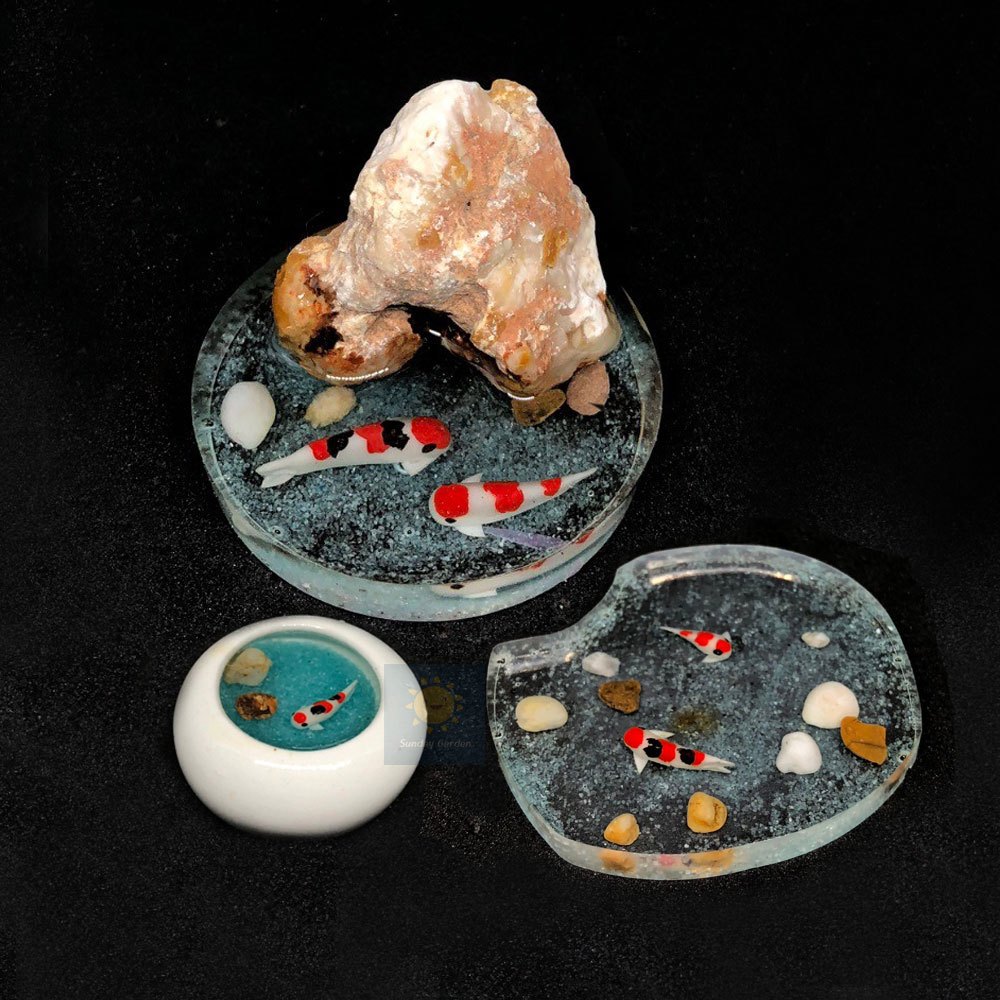 โมเดลบ่อปลาคาร์ฟ อ่างปลาคาร์ฟ ดินปั้นเซรามิค เรซิ่น ตกแต่งสวน สวนถาด อื่นๆ