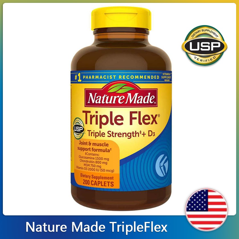 (Exp.06/2026)Nature Made TripleFlex Triple Strength + D3, 200 Caplets