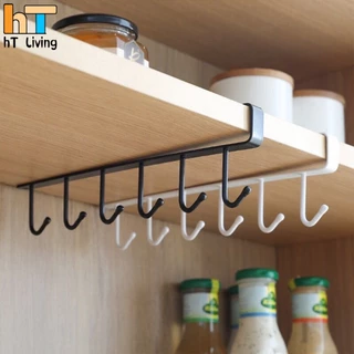 HT Living ที่แขวนถ้วยหรือของใช้อเนกประสงค์ ไม่ต้องเจาะผนัง เพียงแขวนเสียบกับฐานชั้นของตู้ครัว ตู้แขวนลอย