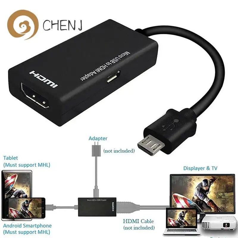 ใหม่ Micro USB MHL 2.0ถึง HDTV TV Adapter 1080P HD HDMI Audio Video สาย MHL Converter สำหรับโทรศัพท์มือถือ Samsung LG S7
