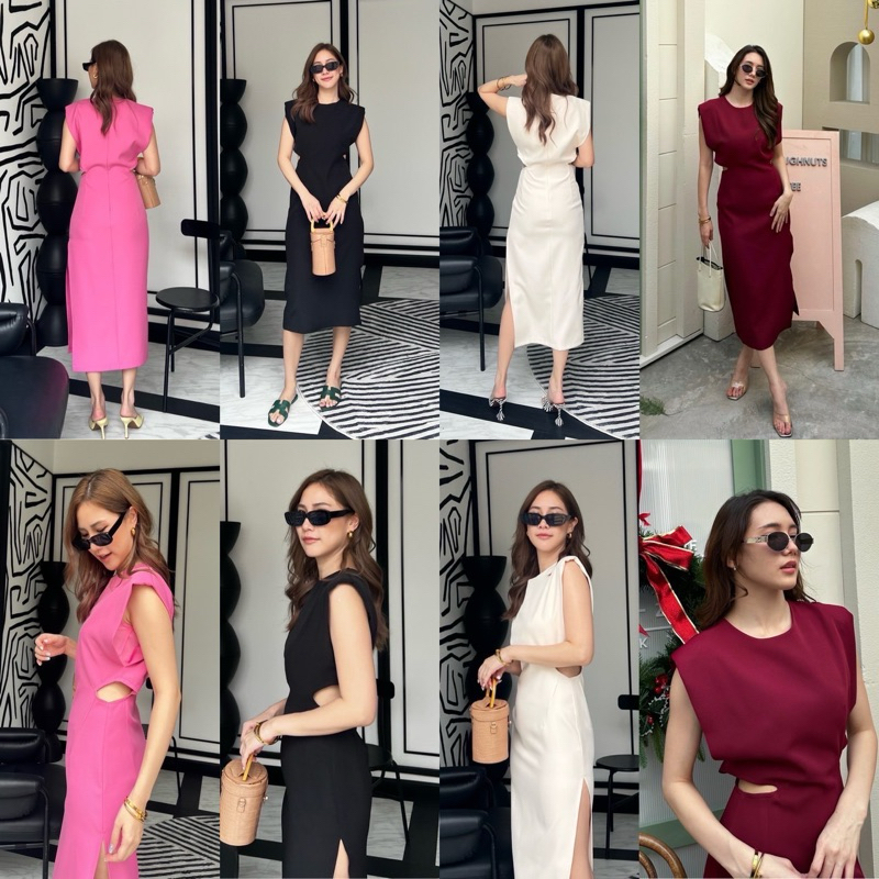 Alot #Milana เดรสทรงแขนกุด เสริมบ่าเบาๆ พรางแขน เว้าเอวนิดๆ ผ่าข้าง หยิบใส่ง่าย ทรงดี
