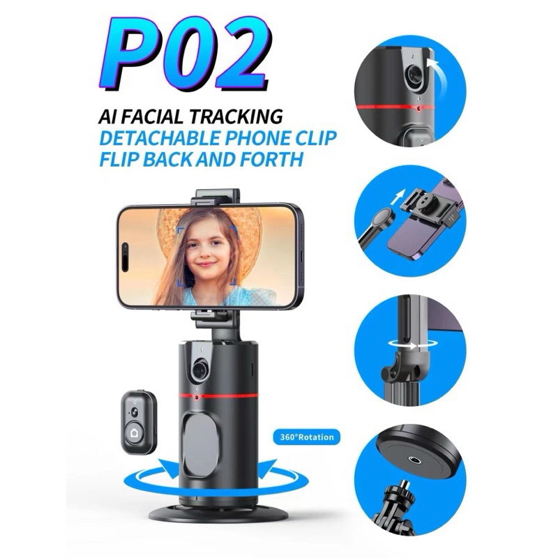 มาใหม่!!0TELESIN ถ่ายภาพอัจฉริยะ Gimbal Selfie 360° Rotation Auto Face TRACKING 360°รุ่น P02ถ้าเล่นไ