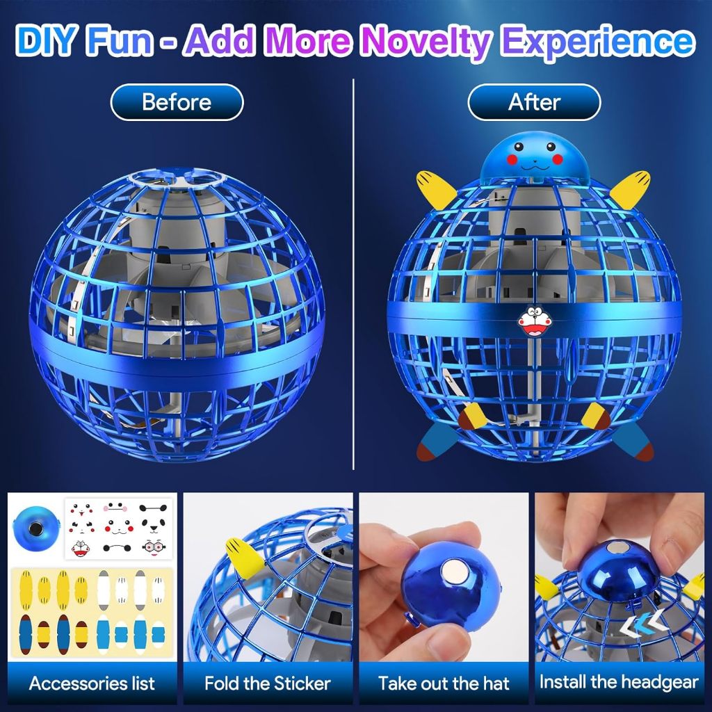 ⚡จัดส่งใน 24 ชั่วโมง⚡Flynova Pro UFO ลูกบอลบินวิเศษ ฟลายอิ้ง ลูกบอลหมุน ลูกบอลเสียงหึ่งๆ LED หมุนได้ - รูปที่ 4