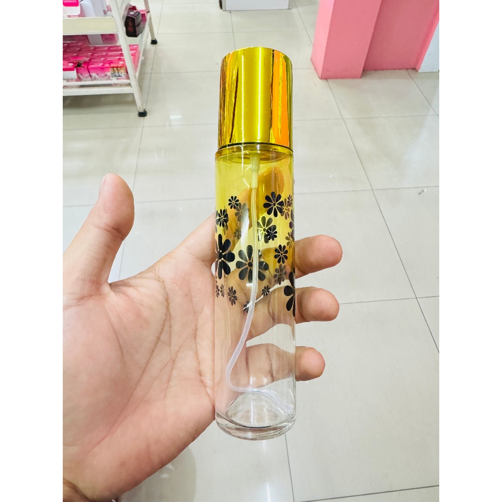 ขวดน้ำหอมกลมเพ้นท์ 100 ml. 1 ใบ ขวดสเปรย์แก้วเปล่า สำหรับใส่น้ำหอม {{ พร้อมส่ง }} 🚚🚚 - Bualuang Perfume