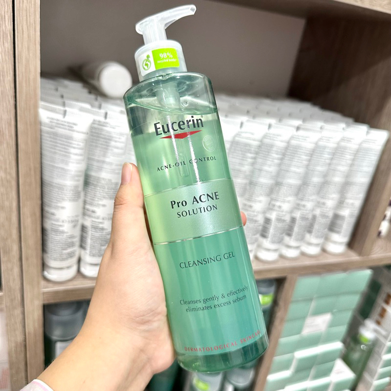 Eucerin Cleansing gel 400ml ยูเซอร์ริน คลินซิ่งเจล 400มล.เจลล้างหน้าสำหรับผิวมัน เป็นสิว exp.09/2025