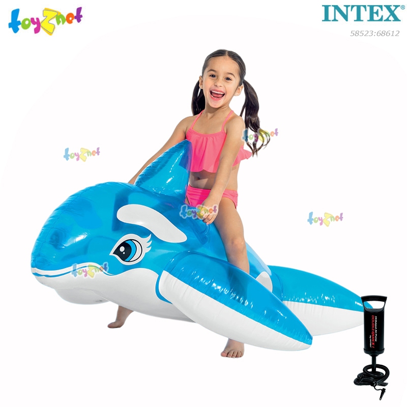 Intex แพปลาวาฬน้อย สีฟ้าใส 1.63×0.76 ม. รุ่น 58523 + ที่สูบลมดับเบิ้ล ควิ๊ก วัน ราคา ถูกที่สุด ดีลบีเคเค