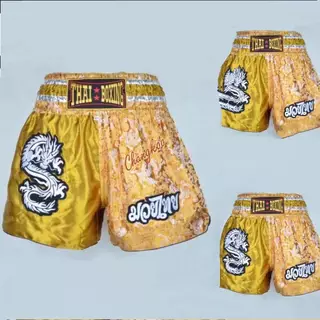 กางเกงมวยไทย ปักลายมังกร เนื้อผ้าดีพรีเมี่ยม ใส่สบาย มาตรฐานส่งออก Thai boxing พร้อมส่งจากไทย