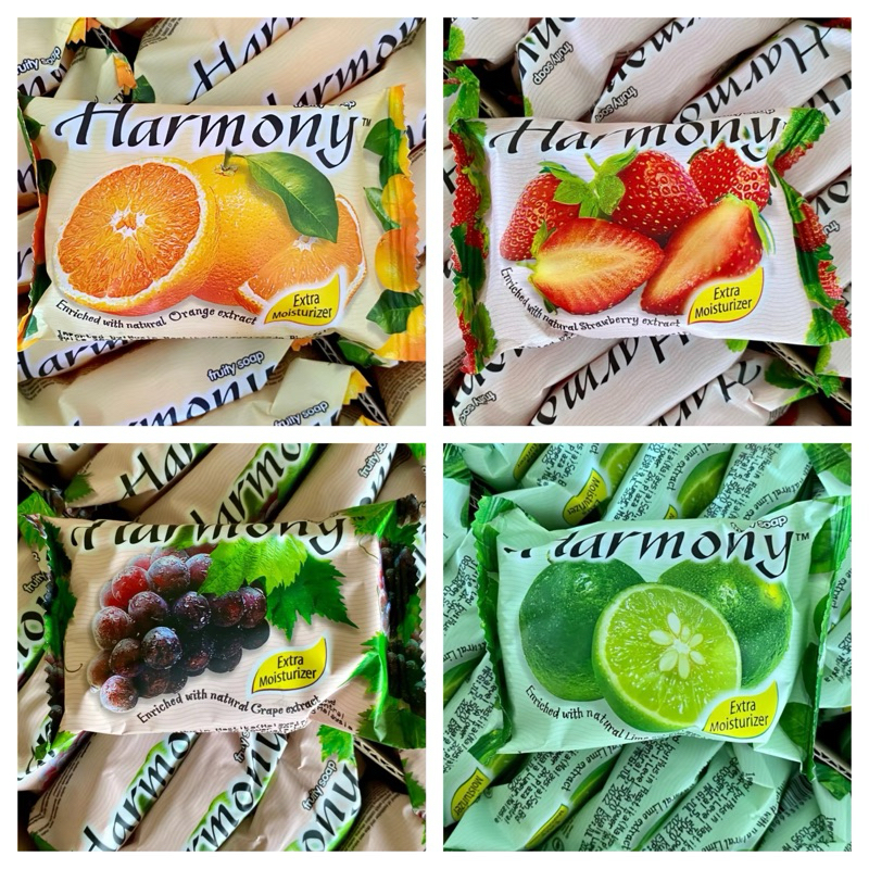 Harmony ฮาร์โมนี่ สบู่ผลไม้ 70-75 กรัม กลิ่นต่างๆ🍊🍇🍓🍋🍏
