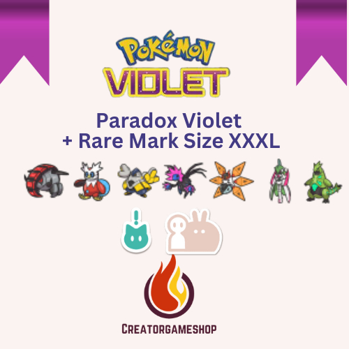 Paradox Exclusive Violet in Pokemon Scarlet and Violet with Rare Mark + Jumbo Mark