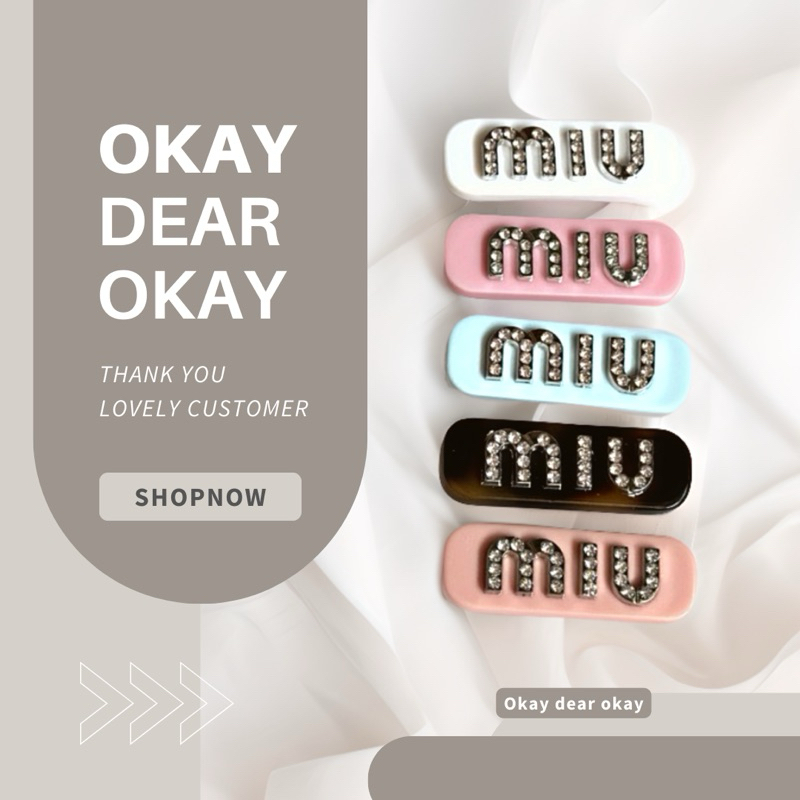 พร้อมส่ง 𝐇𝐚𝐢𝐫 𝐂𝐥𝐢𝐩𝐬 | กิ๊บติดผม miu miu แบรนด์เนมรุ่นใหม่ รูปปากเป็ด ประดับเพชรเทียม พรีเมี่ยม