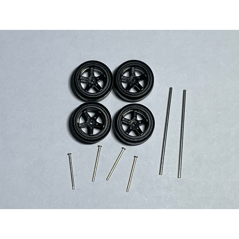 Hot Wheels Rubber Tyres 1:64 พร้อมแกนล้อ 1 ชุด