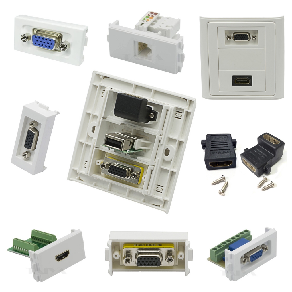 หน้ากาก HDMI Wall Plate USBตรง/ VGAขัน/ HDMI90 /HDMIตรง /RJ45 Wall Plate