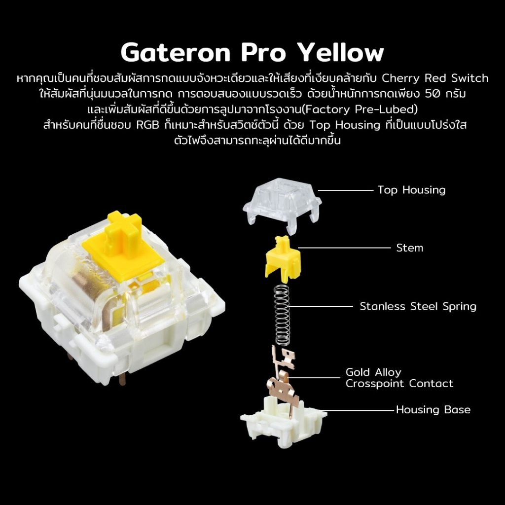 คีย์บอร์ดเกมมิ่ง SARU รุ่น KX-75 Wireless Mechanical Keyboard(EN) Yellow Switch(Gateron Switch)รับประกันศูนย์ 1 ปี
