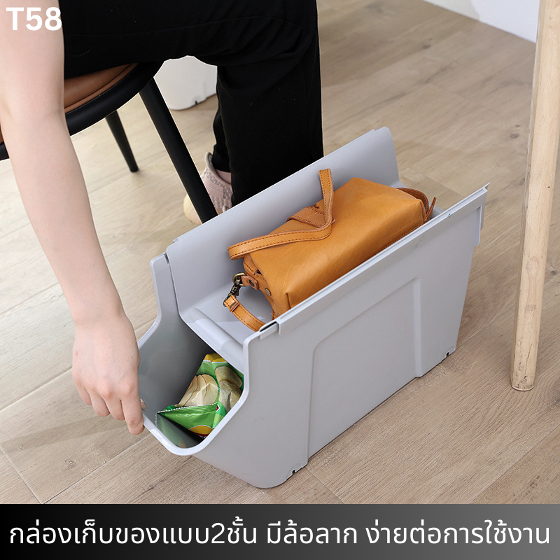 SR กล่องเก็บของมีล้อ จัดเก็บอเนกประสงค์ในบ้าน ห้องครัว ใต้โต๊ะ ใช้วางของลูกค้าในร้านอาหาร เก็บกระเป๋าเวิร์กสเตชัน (T58)