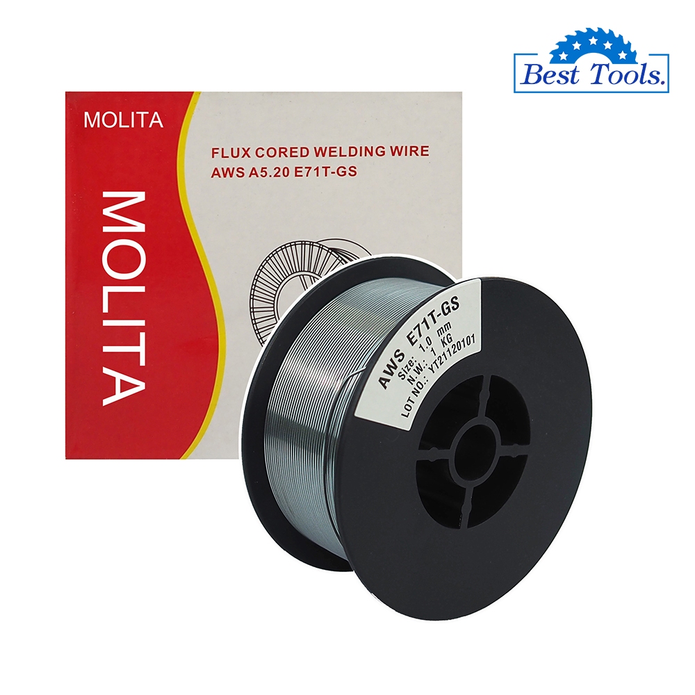 MOLITA ลวดเชื่อมฟลักคอร์ FLUX CORE ลวดเชื่อมไม่ใช้แก๊ส ขนาด 0.8mm 1.0 mm หนัก 1 kg ลวดเชื่อมมิ๊ก MIG ฟลักซ์คอร์ ลวดเชื่อ