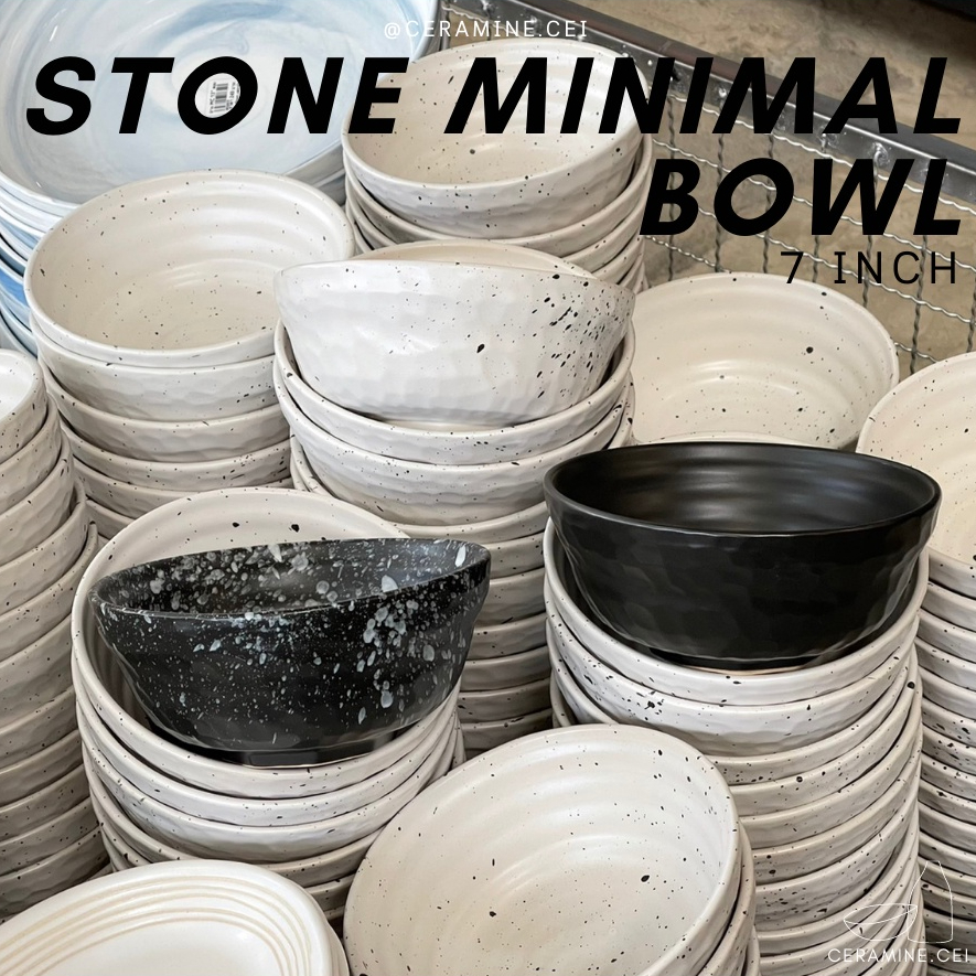 Stone Minimal Bowl 6" 7" ชามเซรามิค ถ้วยเซรามิค ชามหิน สไตล์มินิมอล ถ้วยมาม่า เข้าไมโครเวฟได้ พร้อมส่ง