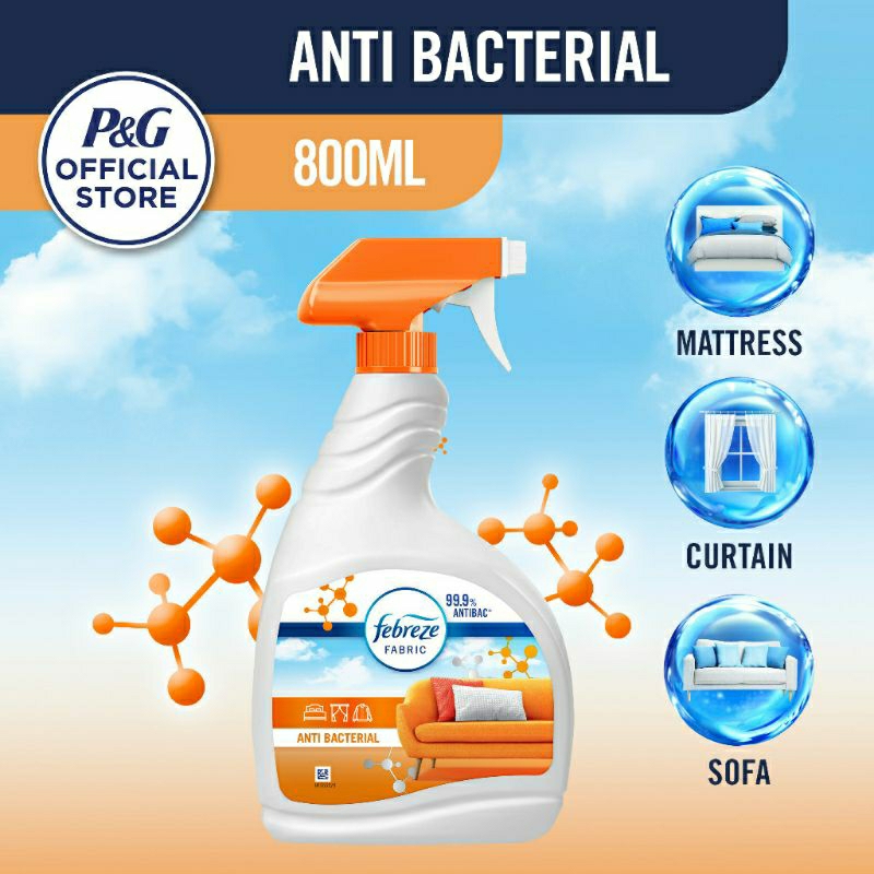 ขวดใหญ่..Febreze...ขนาด 800 Ml.สเปรย์กำจัดกลิ่นไม่พึงประสงค์บนเนื้อผ้า99.9%