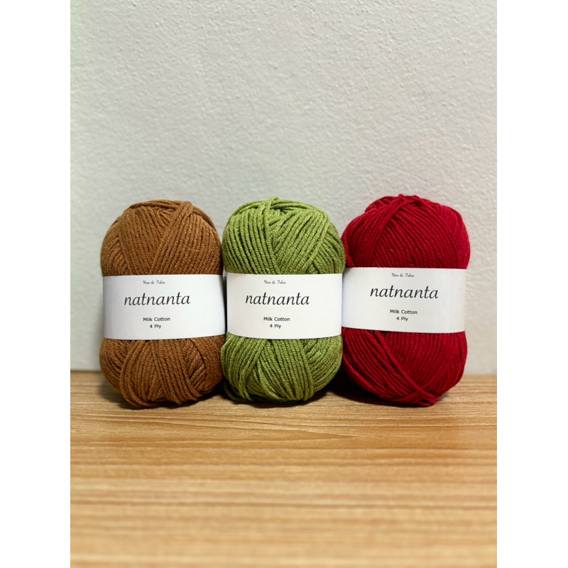 พร้อมส่ง natnanta ไหมพรมสไตล์เกาหลี cotton 4 ply (50 g)