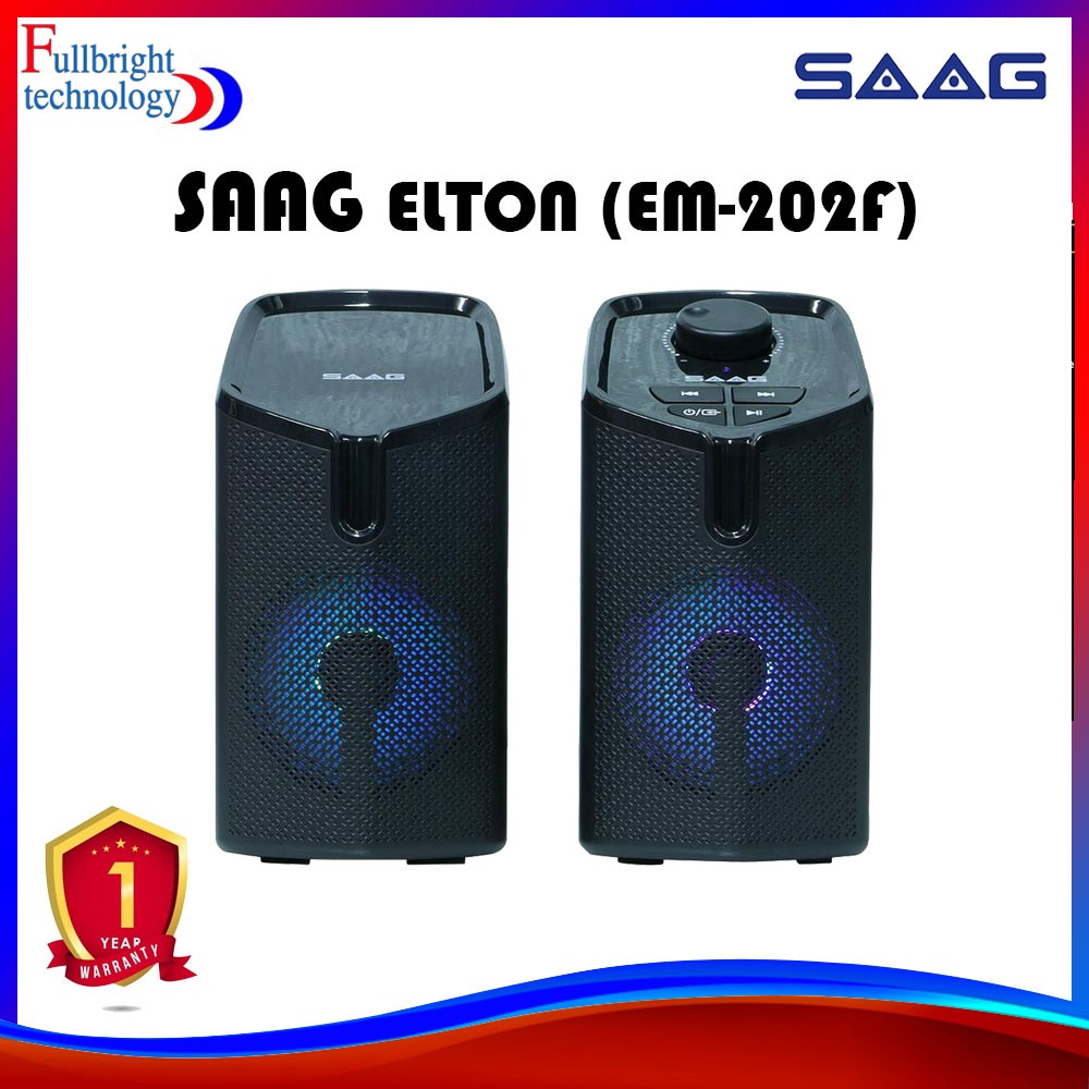 SAAG Elton (EM-202F) Bluetooth Speaker ลำโพงบลูทูธ ลำโพงคอมพิวเตอร์ ลำโพงตั้งโต๊ะ (ประกันศูนย์ 1 ป๊)