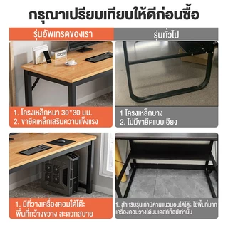 JJMโต๊ะคอมพิวเตอร์ พร้อมคานเสริม ผนังท่อเหล็กหนา 5มม ขาเหล็ก สามารถทนต่อ150KG office desk โต๊ะทำงาน