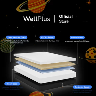 WellPlus [อัดสุญญากาศ] ที่นอนเมมโมรี่โฟม Cool Gel รุ่น Starship หนา 6นิ้ว นุ่มแน่น ฟื้นฟูร่างกาย รับประกันโครงสร้าง10ปี
