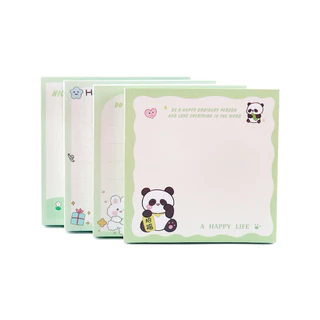 กระดาษโน๊ต แบบมีกาวด้านหลัง ลายน่ารัก ขนาด 8x8 ซม. จำนวน 80 แผ่น