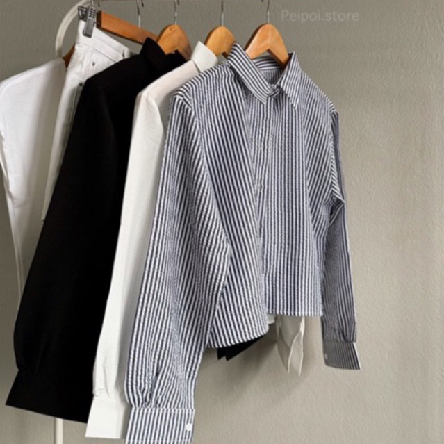 Nena shirt (new colour) เสื้อเชิ้ตแขนยาว สีแดง สีกรม พร้อมส่ง