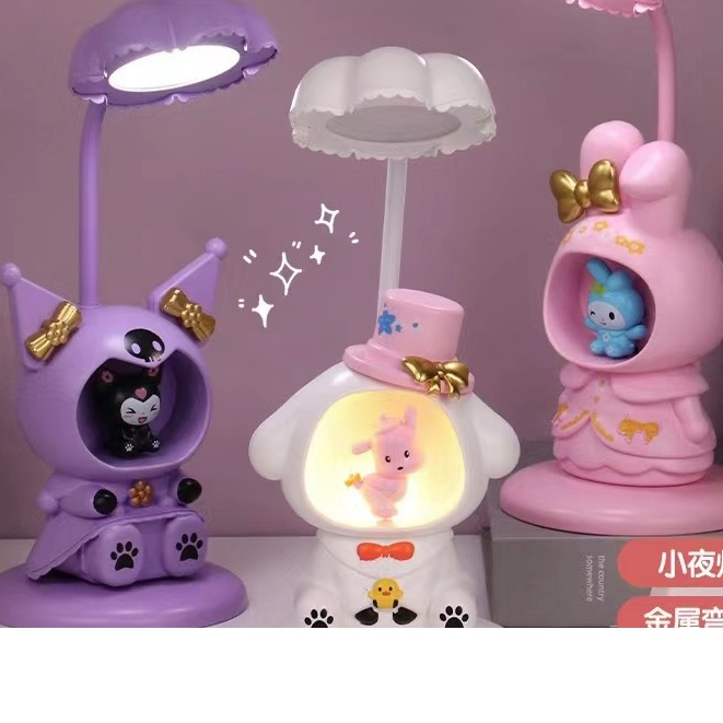 โคมไฟตั้งโต๊ะ LED โคมไฟอ่านหนังสือ ชาร์จแบต แถมสายชาร์จ โคมไฟตั้งทำงาน โคมไฟการ์ตูน JD45