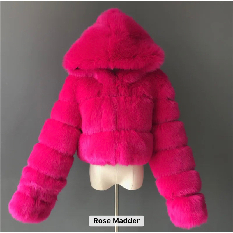 เสื้อกันหนาว เสื้อโค๊ท Jacket ขนนุ่มมีฮู๊ด Winter Coat Jacket Women Faux For with hood fashion style Fake Fur for Lady