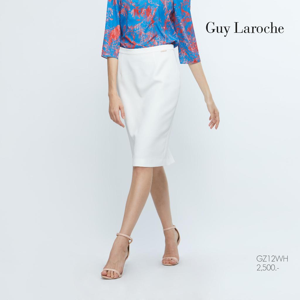 Guy Laroche Skirt กระโปรงทำงานสีกรม ความยาวคลุมเข่า ดีเทลขอบเอวติดกระดุม ซิปซ่อน (GZ12WH)