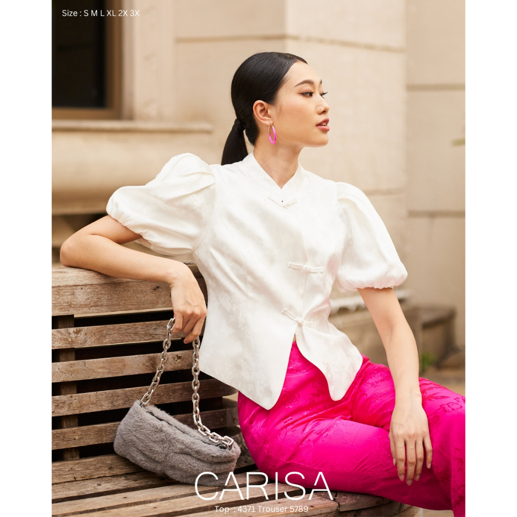 Carisa เสื้อตรุษจีนแบบใหม่ คอจีน แขนบอลลูน ดีไซน์ทันสมัย สำหรับใส่ออกงาน ผ้าไหมจีนเนื้ออย่างดี [4371] ราคา ถูกที่สุด ดีลบีเคเค แกลเลอรีภาพที่ 4