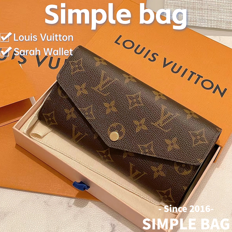 🍑หลุยส์วิตตอง Louis Vuitton Sarah Wallet LV กระเป๋าสตางค์