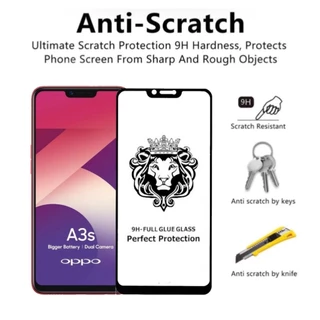 9H Full ฟิล์มกระจก เต็มจอ OPPO A1K A3s A5s A7 A12 A37 A52 A53 A54 A57 A59 A71 A74 A76 A83 A92s A93 A94 A95 A96 GLASS