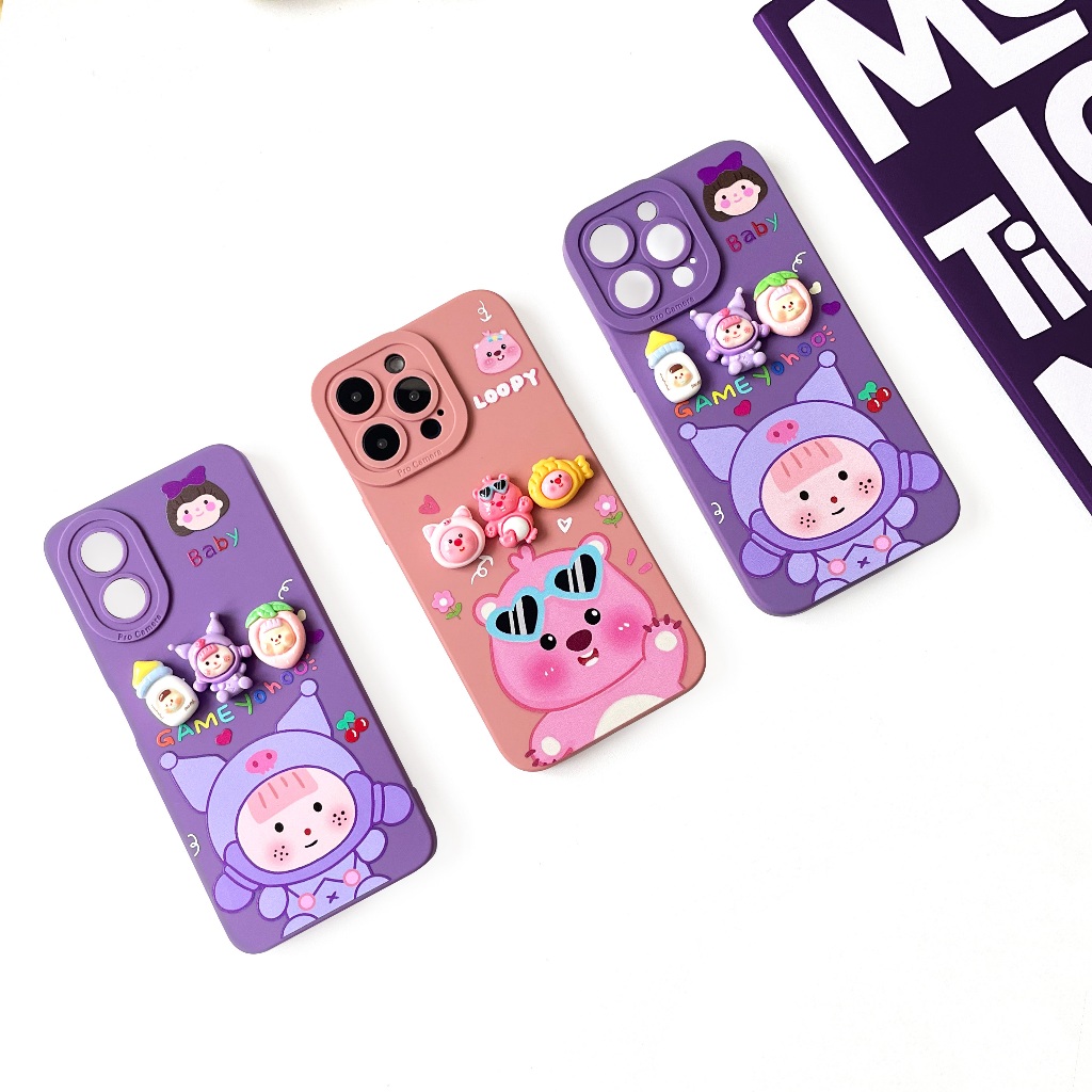 เคสซิลิโคนนิ่ม เคสการ์ตูนนูน เคสกันกล้อง i11 12 13 14 15 OPPO A15 A54 A53 A78 A79 A77S VIVO Y12 Y20 