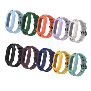 2 In 1 สายนาฬิกาข้อมือซิลิโคน + เคสสําหรับ Xiaomi Mi Band 8 7 6 5