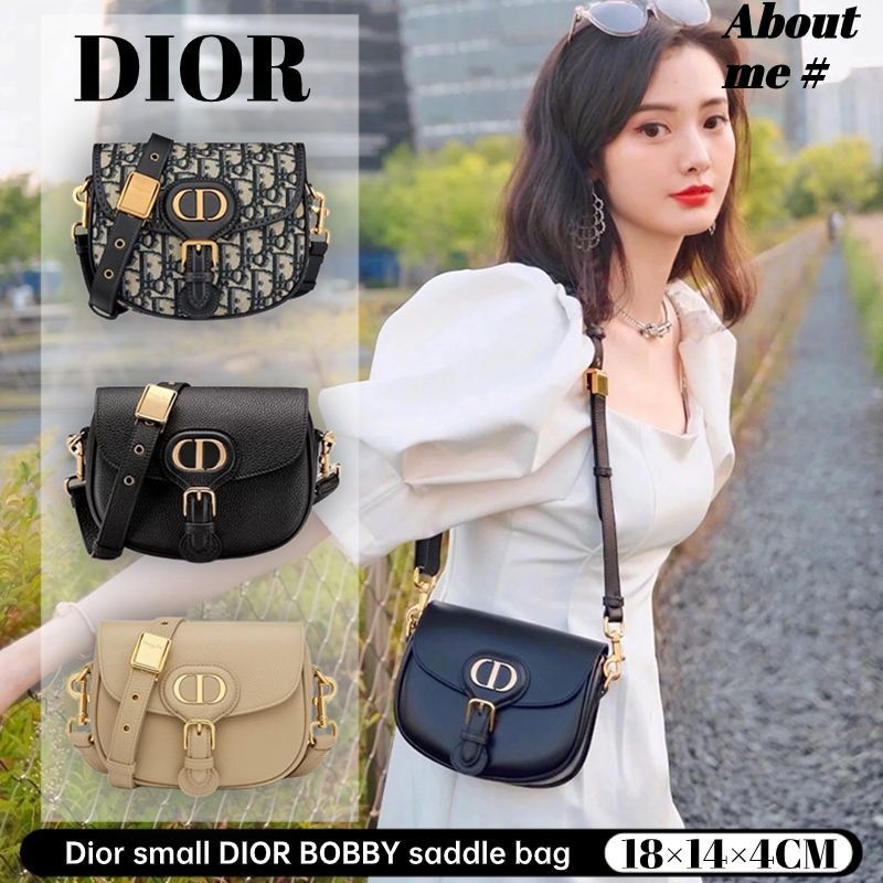 ดิออร์🌸Dior small DIOR BOBBY saddle bag🌸กระเป๋าสะพายข้างผู้หญิง Dior