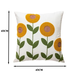 BHQ ปลอกหมอน ลวดลายดอกไม้ 45 * 45 ซม ปลอกหมอนพิมพ์ ปลอกหมอนสำหรับโซฟา Pillowcase for Sofa