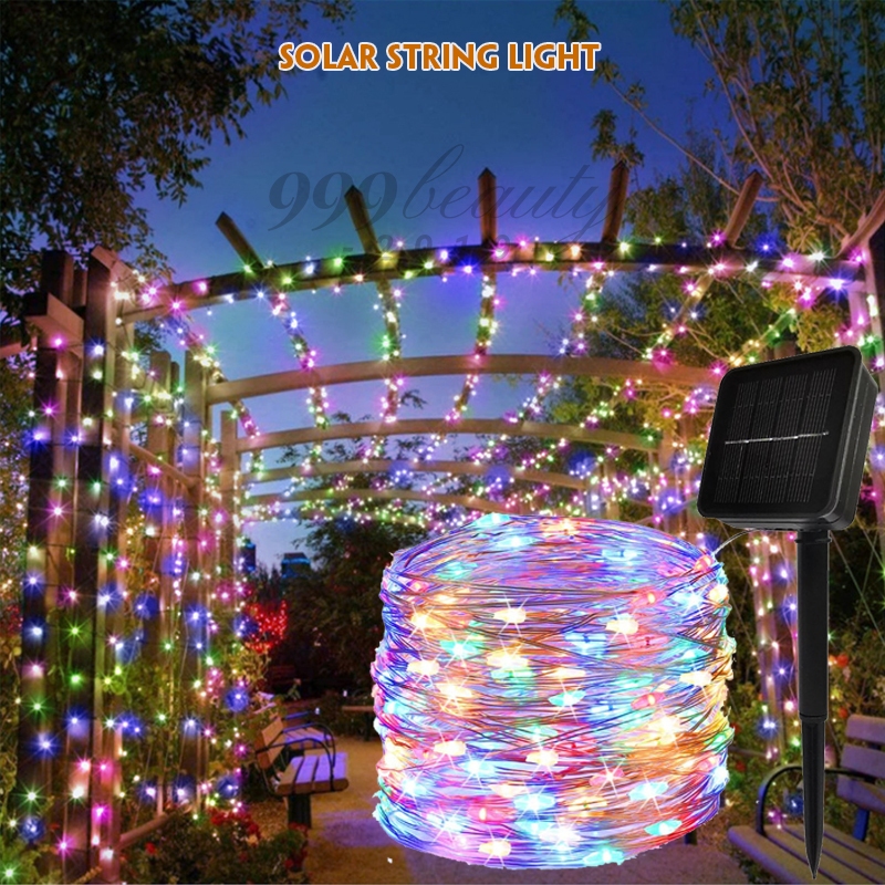 ไฟกระพริบ 17เมตร 8โหมด ไฟตกแต่งโซล่าเซลล์ LED ไฟโซล่าเซลล์ แต่งสวนและกลางแจ้ง 8-12Hours J379