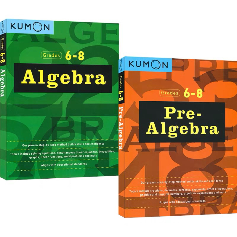 Kumon Grades 6-8 Pre-Algebra / Algebra, Middle School Math Workbooks