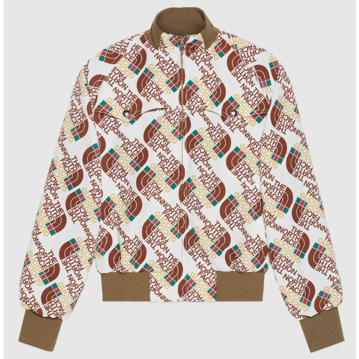 Gucci เสื้อแจ็คเก็ต รุ่น The North Face x Gucci Web Print Bomber